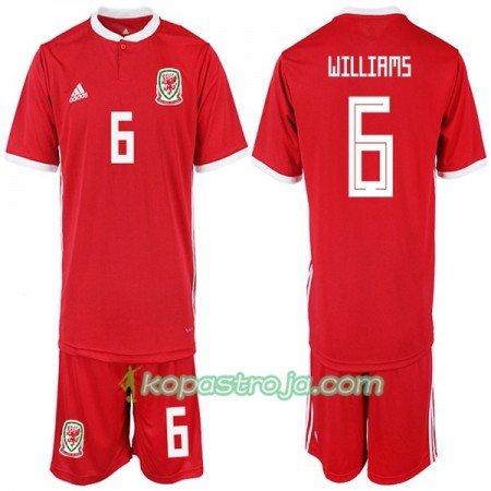 Billiga Fotbollströjor Wales WILLIAMS 6 Barn Hemma tröja 2018/19 Kortärmad